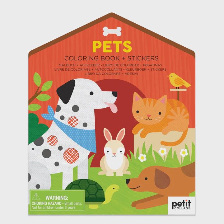 Coloring Book + Stickers: Pets