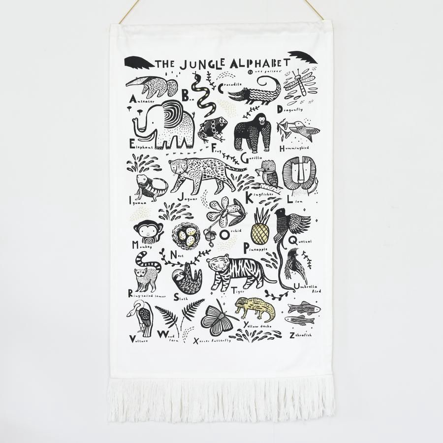 Jungle Alphabet Printed Tapestry
