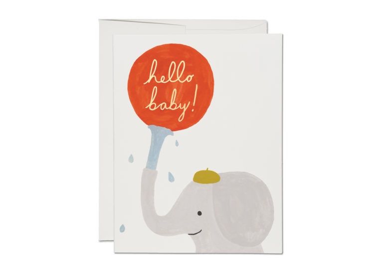 Little Elephant Hello Baby Card