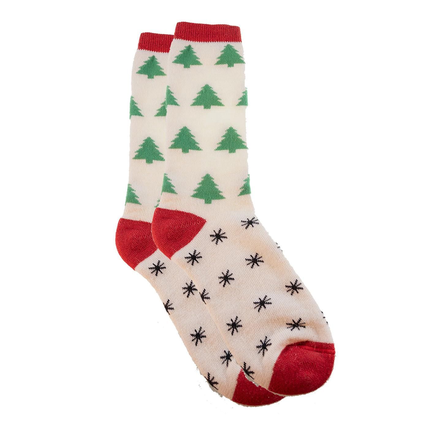 Alpaca Wool Socks - Holiday Trees