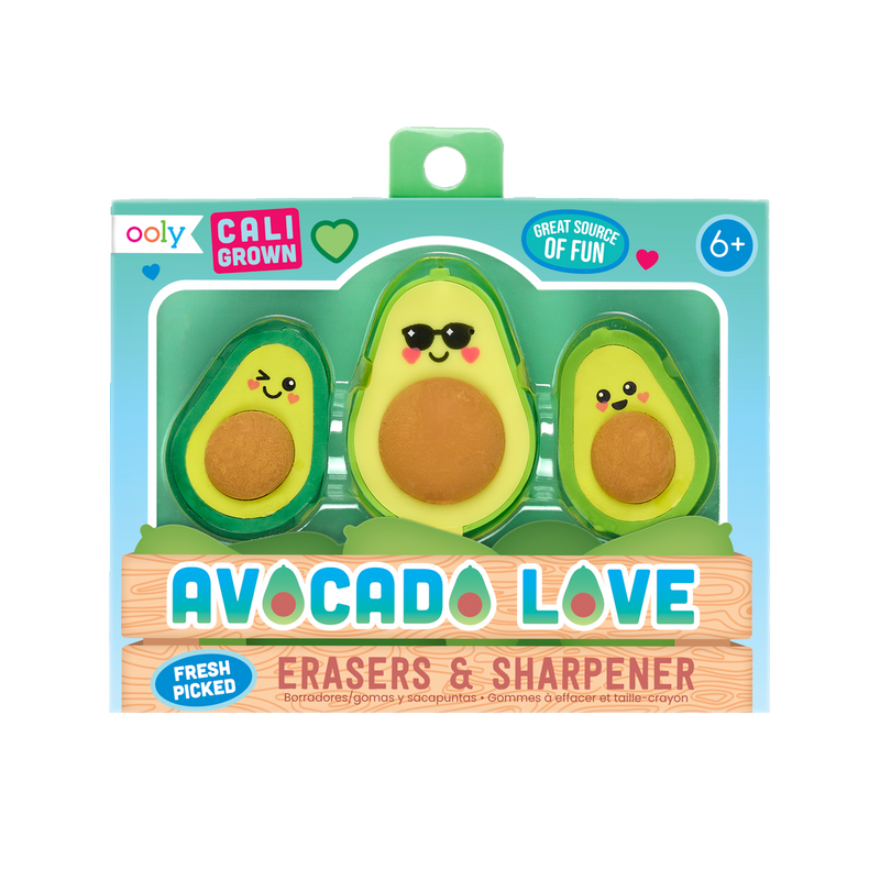Avocado Love Eraser and Pencil Sharpener Set