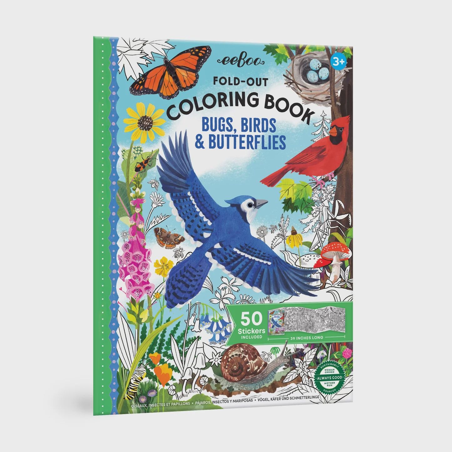 Fold-Out Coloring Book Bugs, Birds, &amp; Butterflies
