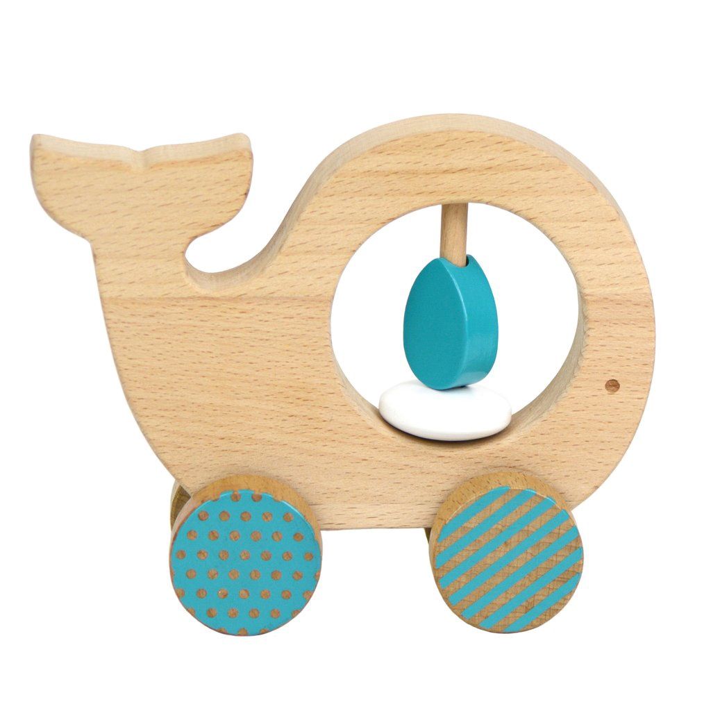 Wooden Whale Push Along