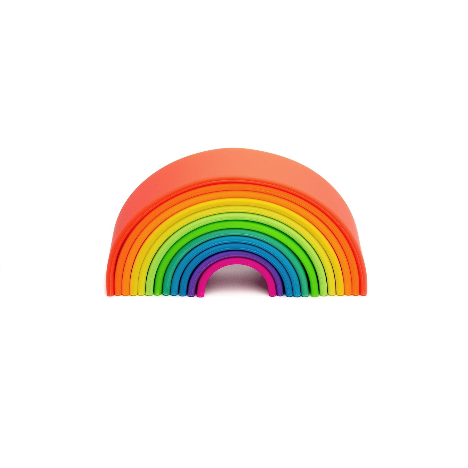 Silicone Toy - Large Neon Rainbow (12 pieces)