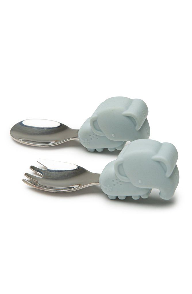 Learning Spoon &amp; Fork Set - Elephant