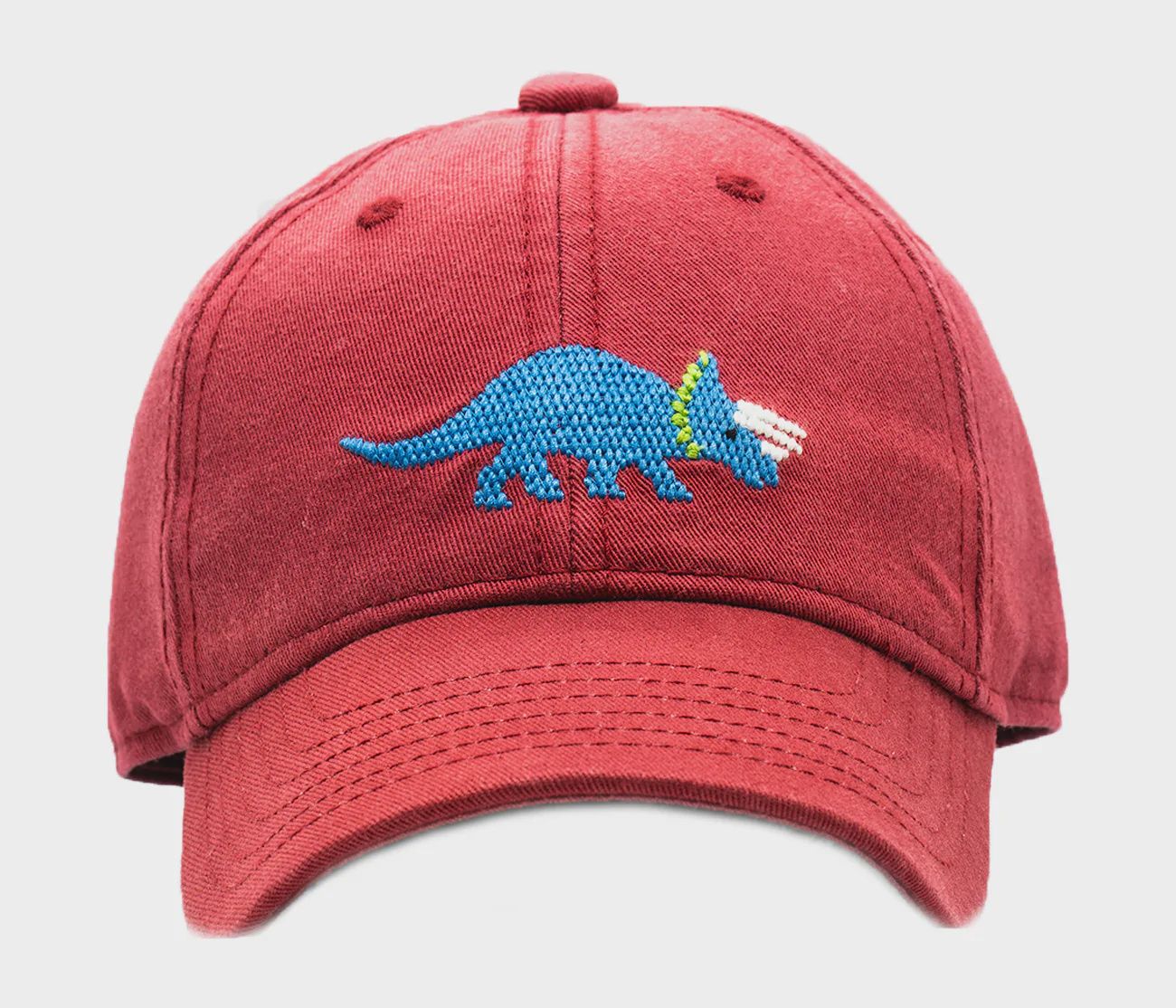 Baseball Hat - Weathered Red Triceratops