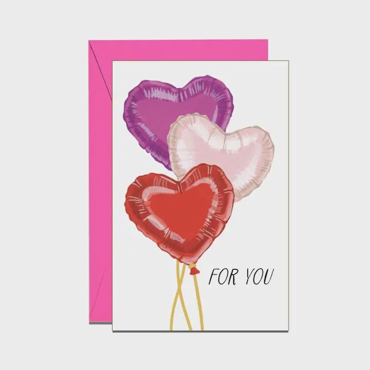 Heart Balloons Valentine's Day Mini Enclosure Card