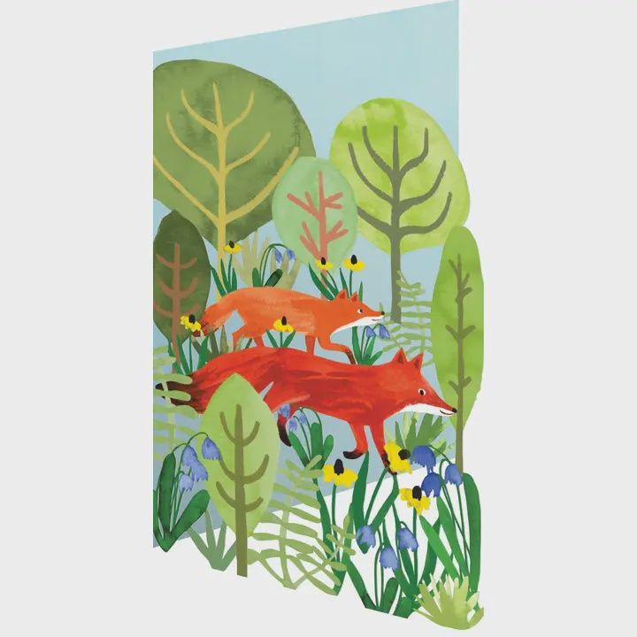 Two Fox Lasercut Greeting Card
