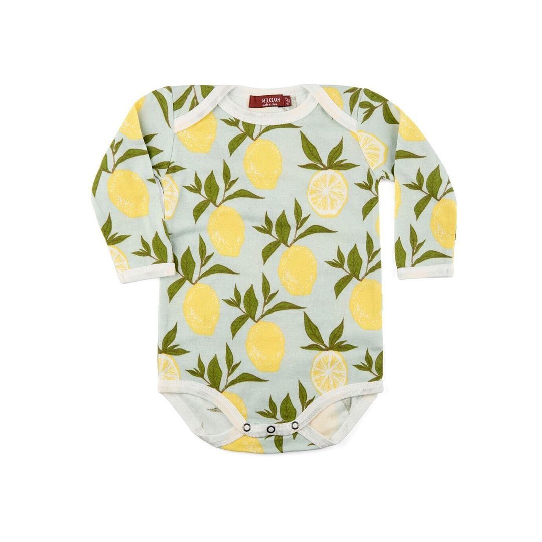 Long Sleeve Onesie - Blue Lemon
