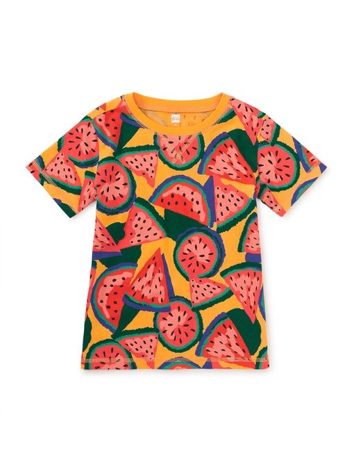 Short Sleeve Printed Tee - Wiggly Watermelons