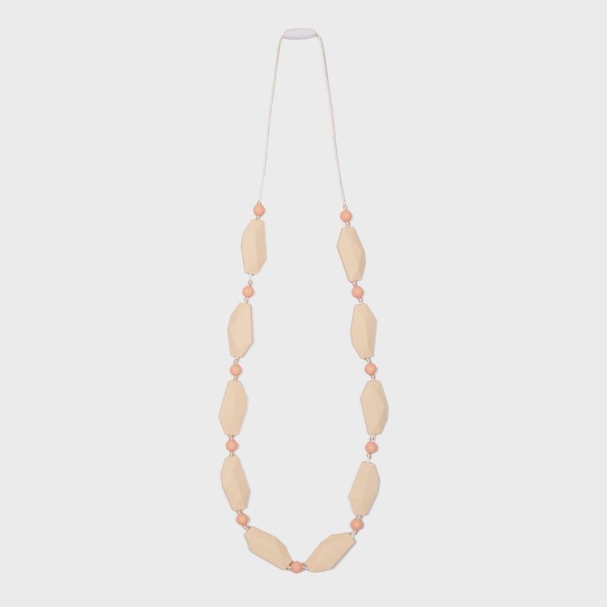 Naomi Teething Necklace - Peach/Cream