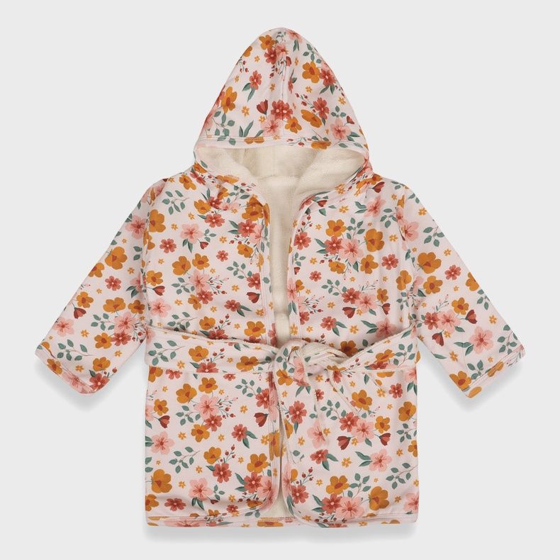 Hooded Baby Robe, Style: Floral