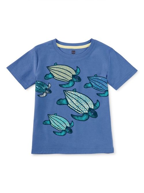 Leatherback Turtles Graphic Tee - Blue Yarrow