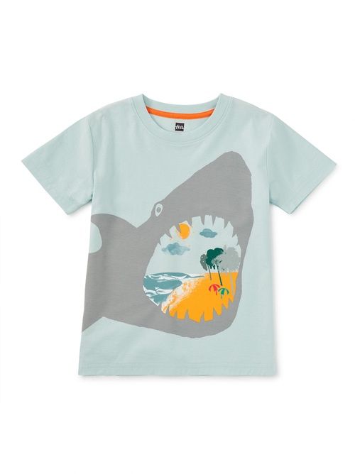 Shark Bite  Beach Graphic Double-sided Tee