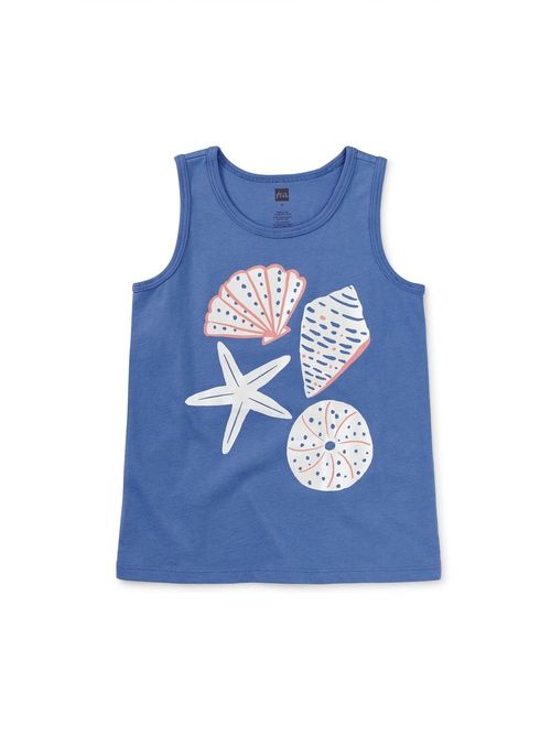Shimmery Shells Tank Top -  Blue Yarrow