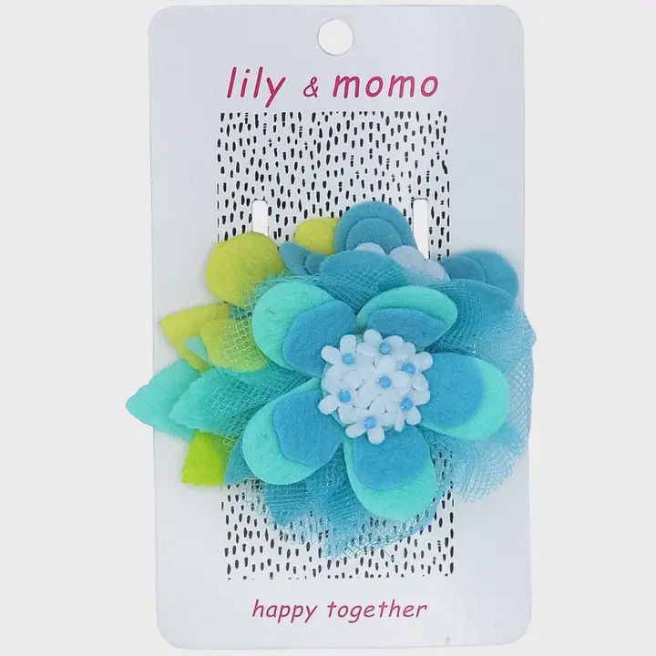 Ocean Flowers Hair Clip - Blue