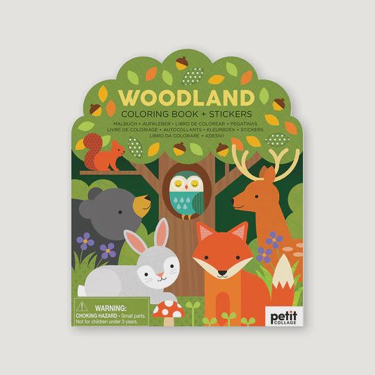 Coloring Book + Stickers: Woodland