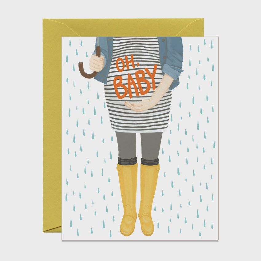 Oh Baby Bump Expectant Mom Baby Shower Card