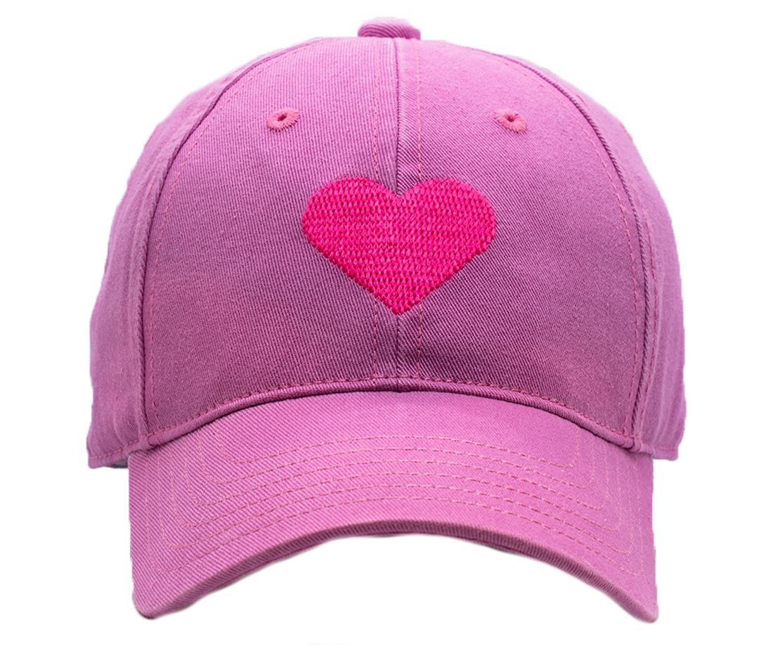 Baseball Hat - Pink Heart on Purple