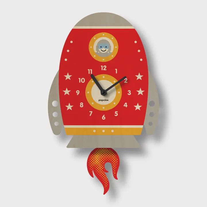 Rocket Wooden Pendulum Clock