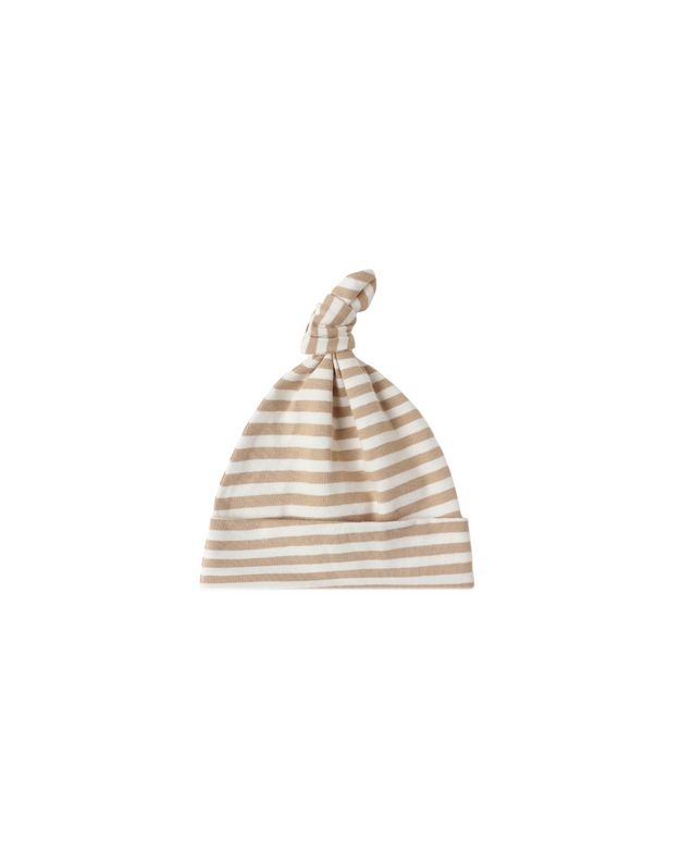 Knotted Baby Hat - Gold Stripe