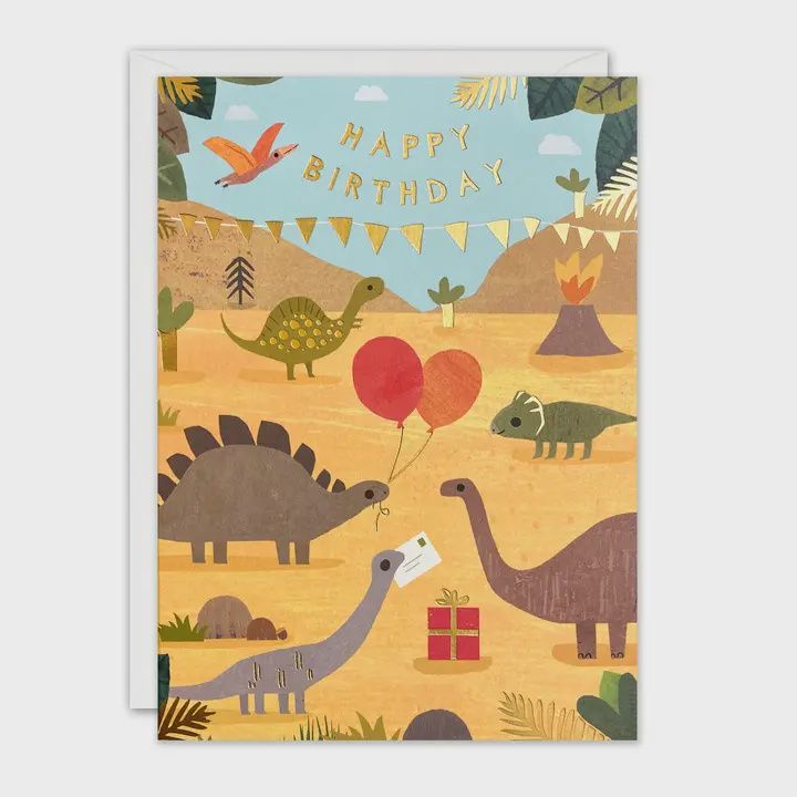 Dinosaurs Happy Birthday Card