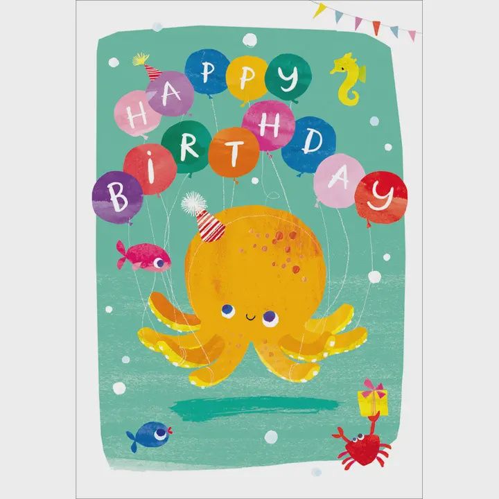 Party Octopus Birthday Card