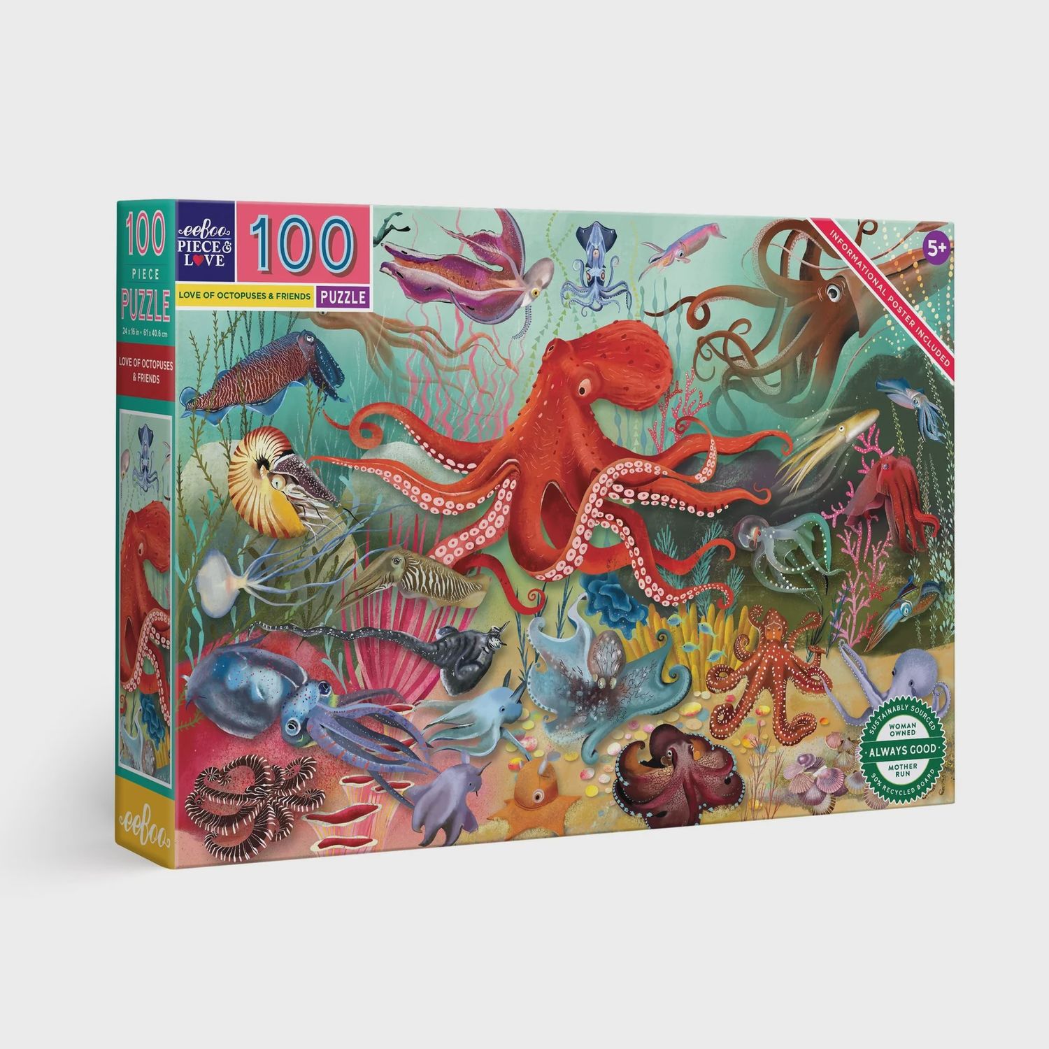 100 Piece Puzzle - Love of Octopuses and Friends