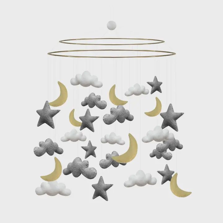 Mobile - Night Sky, Grey/Yellow