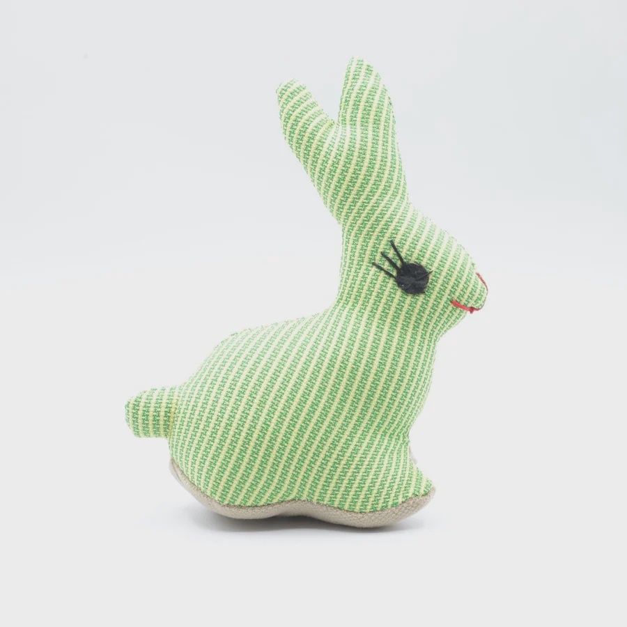Plush Rabbit - Green Stripe