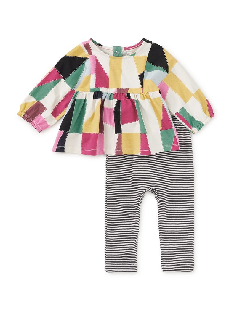 Boho Top &amp; Pants Baby Set - Pojagi Patchwork