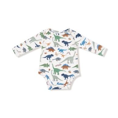 Long Sleeve Bodysuit - Washy Dinos