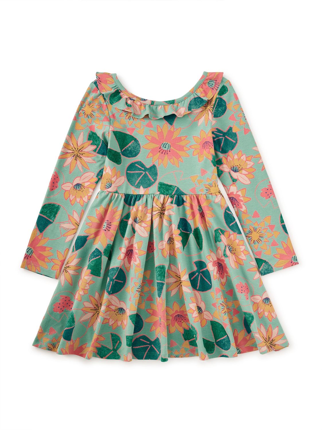 Ruffle Collar Ballet Dress - Chalk Water Lilies
