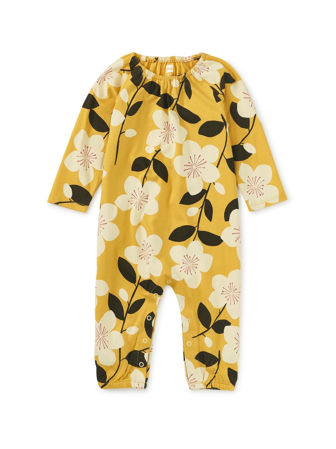 Raglan Baby Romper - Plum Blossom