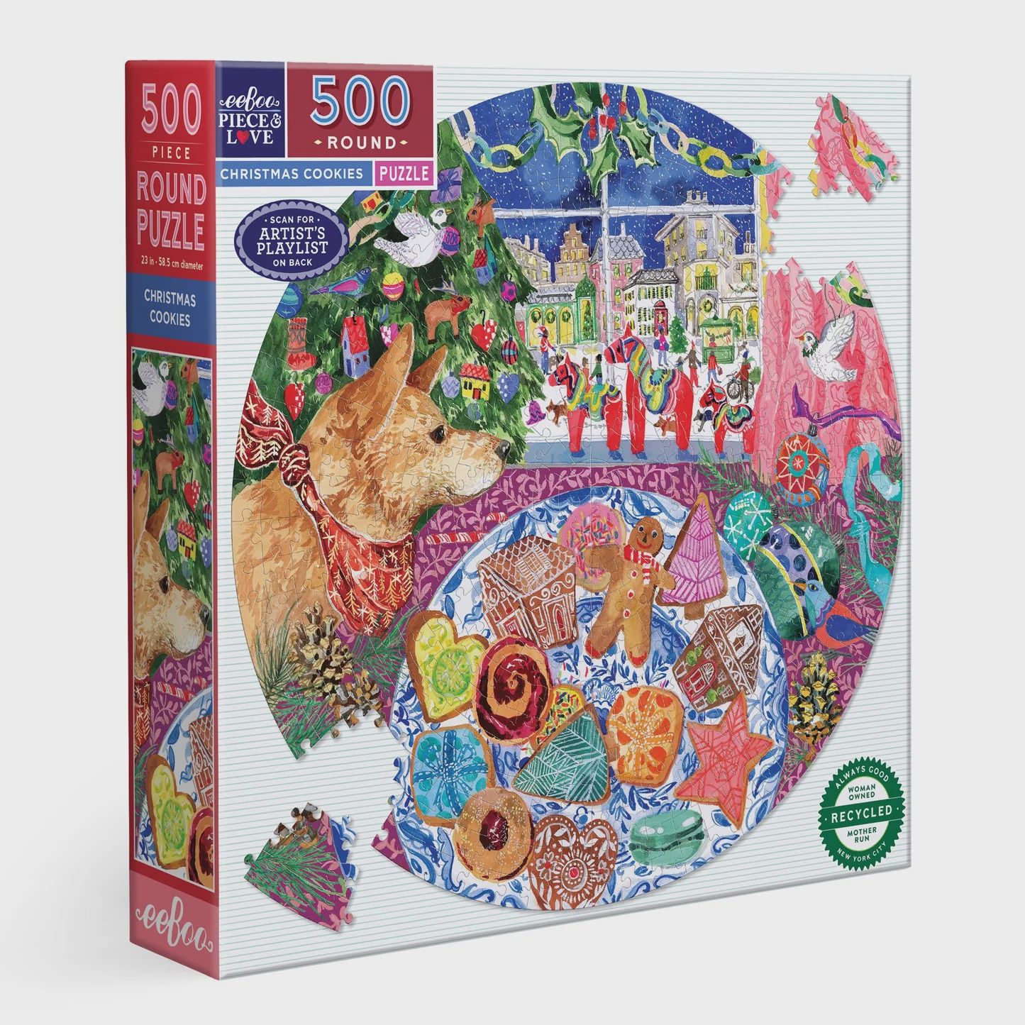 Christmas Cookies 500 Piece Round Puzzle