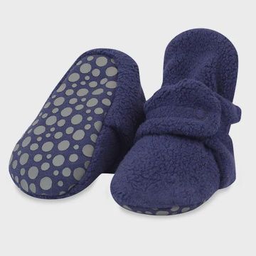 Cozie Fleece Gripper Booties - Navy