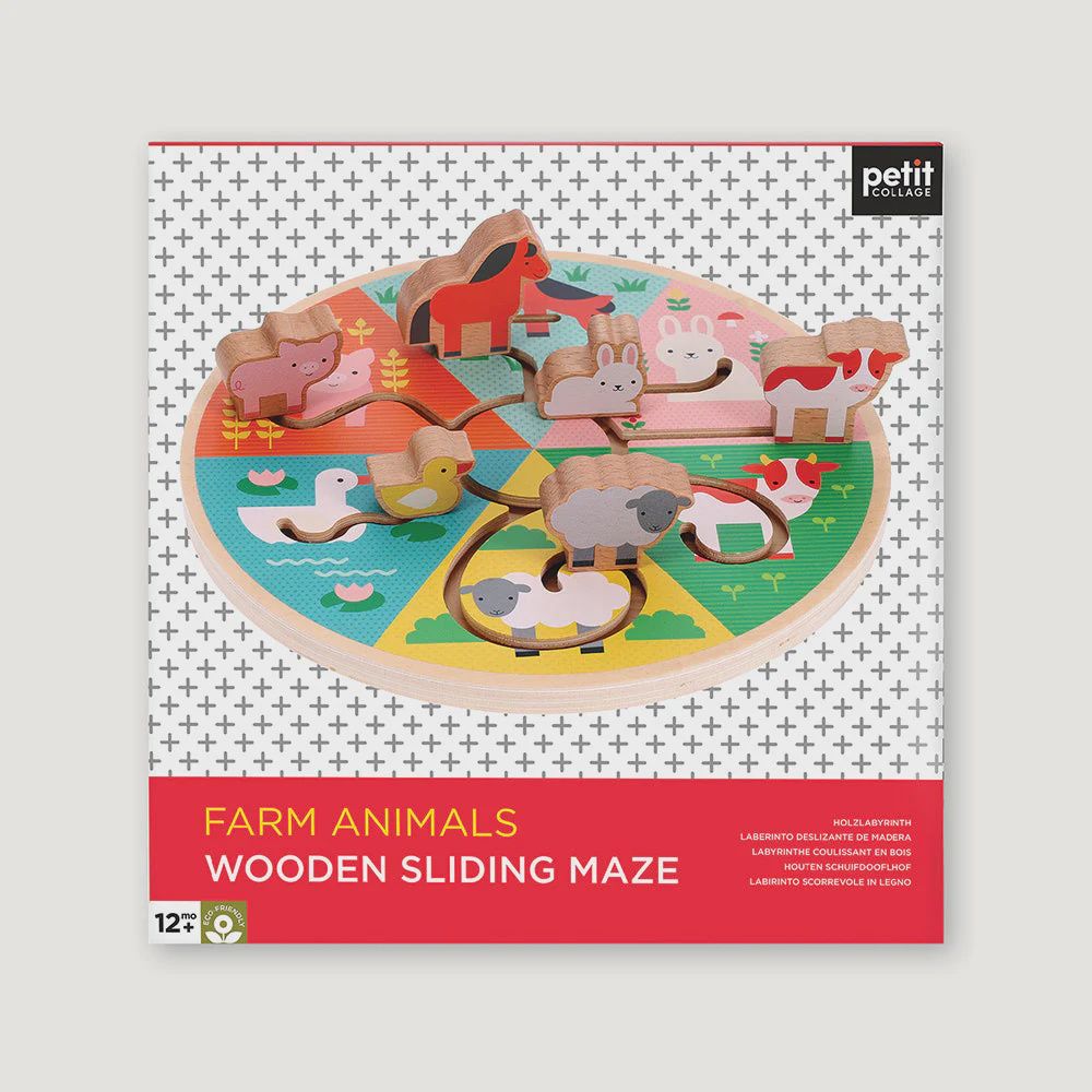 Farm Animals Wooden Sliding Maze