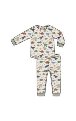 Long Sleeve  Loungewear Set - Washy Dinos