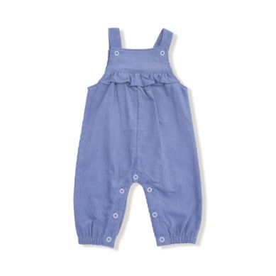Corduroy Baby Ruffle Overalls - Stonewash