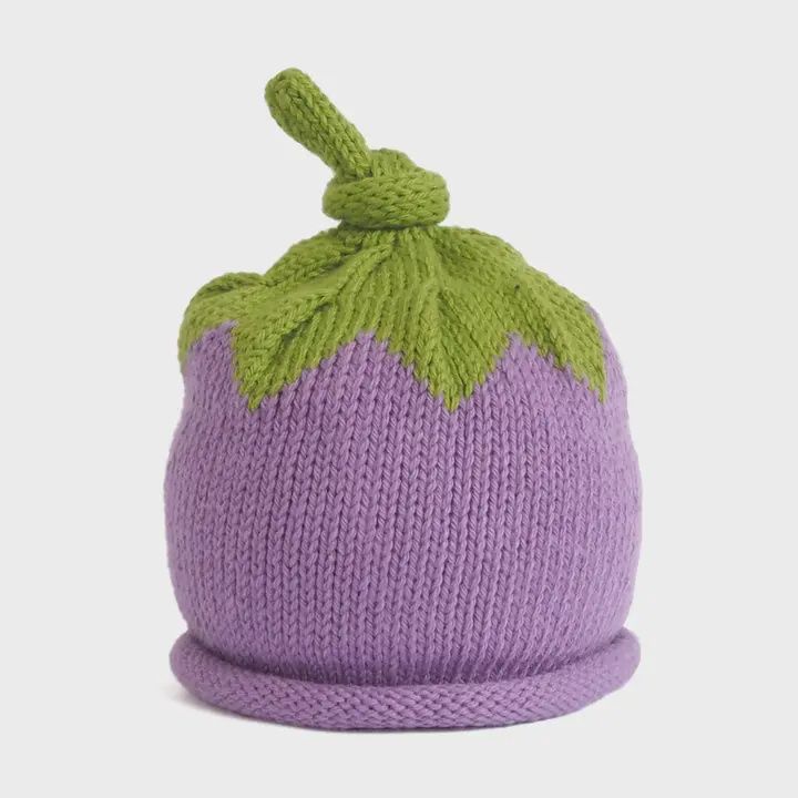 Knit Baby Hat - Blueberry