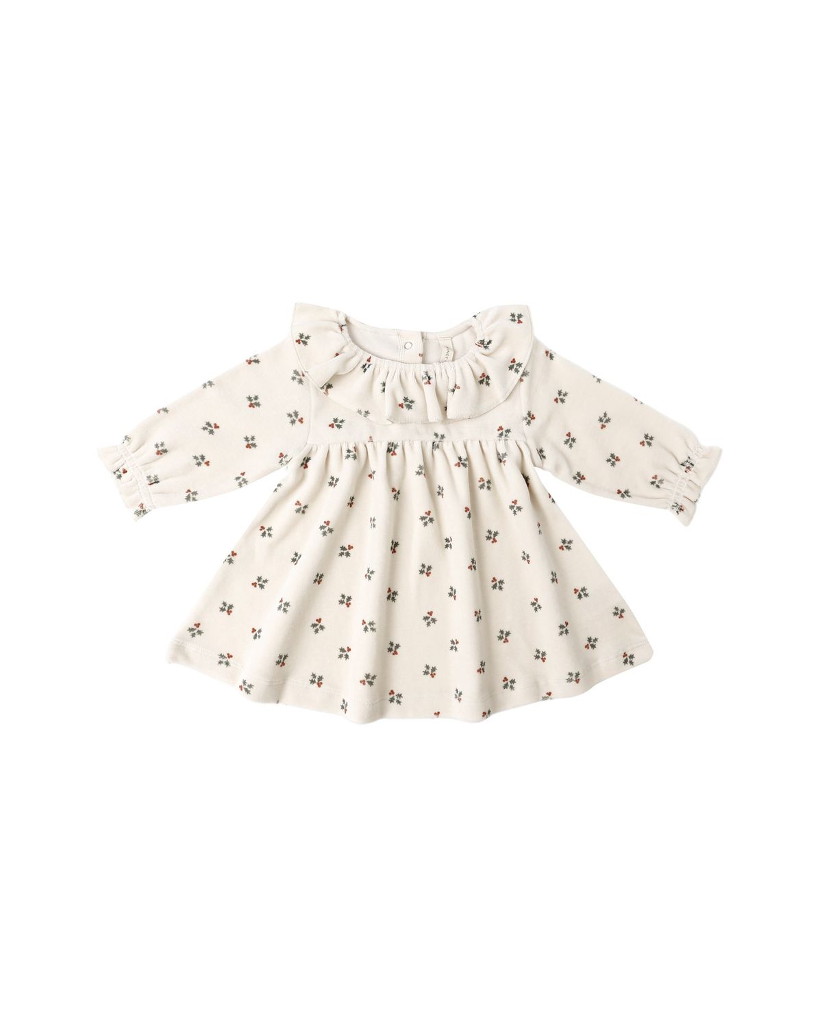 Velour Baby Dress - Holly Berry