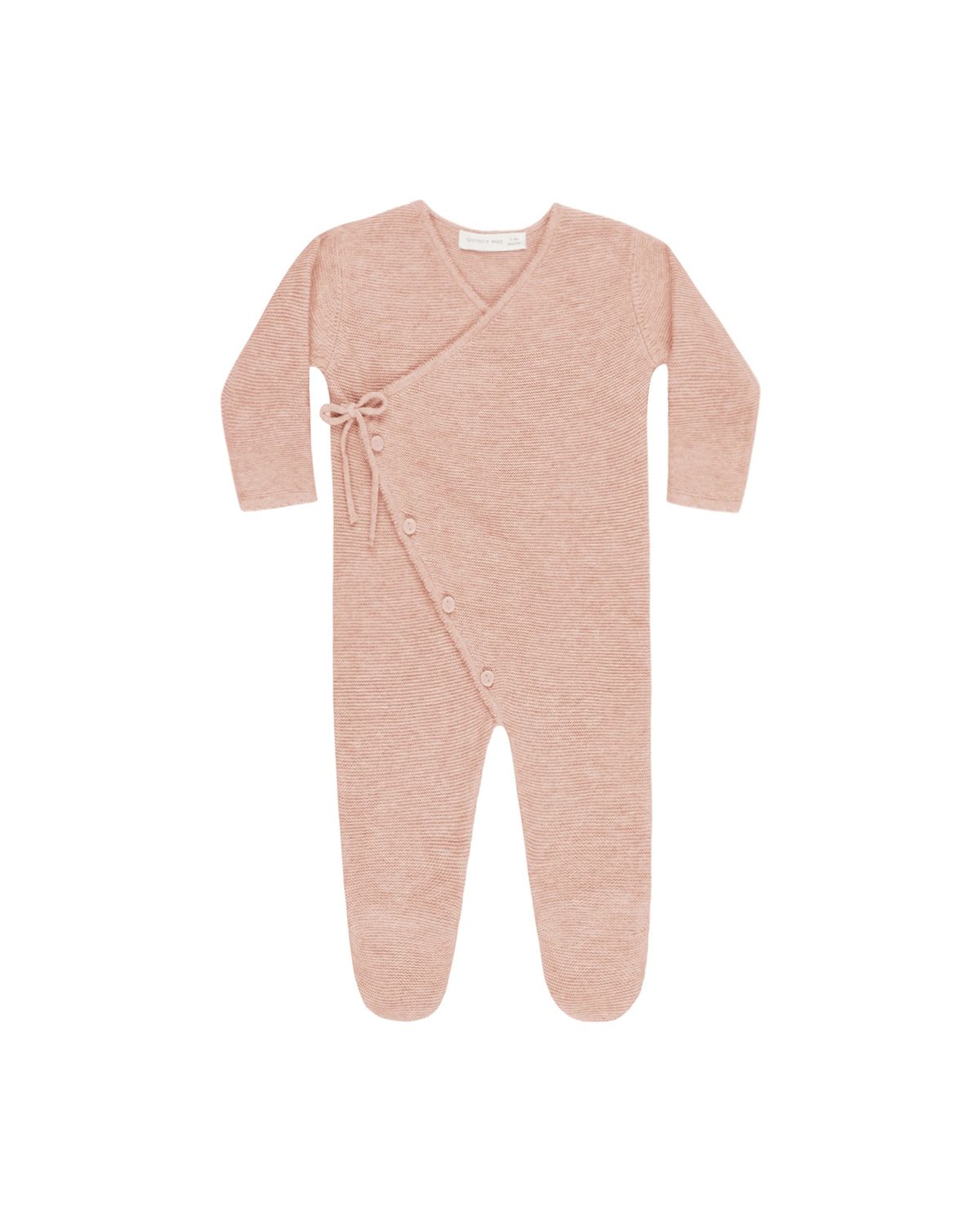 Wrap Knit Footie - Heathered Rose