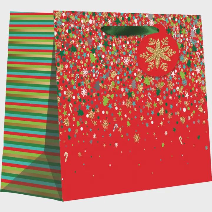 Holiday Gift Bag - Christmas Party Red  - Jumbo