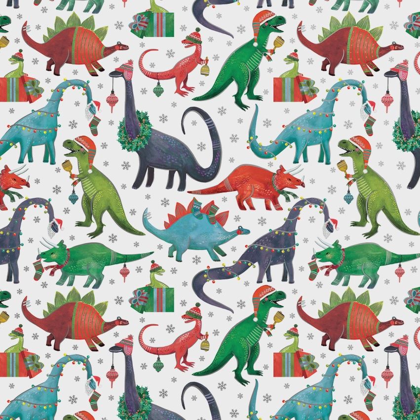 Holiday Wrapping Paper, Style: Dinosaurs