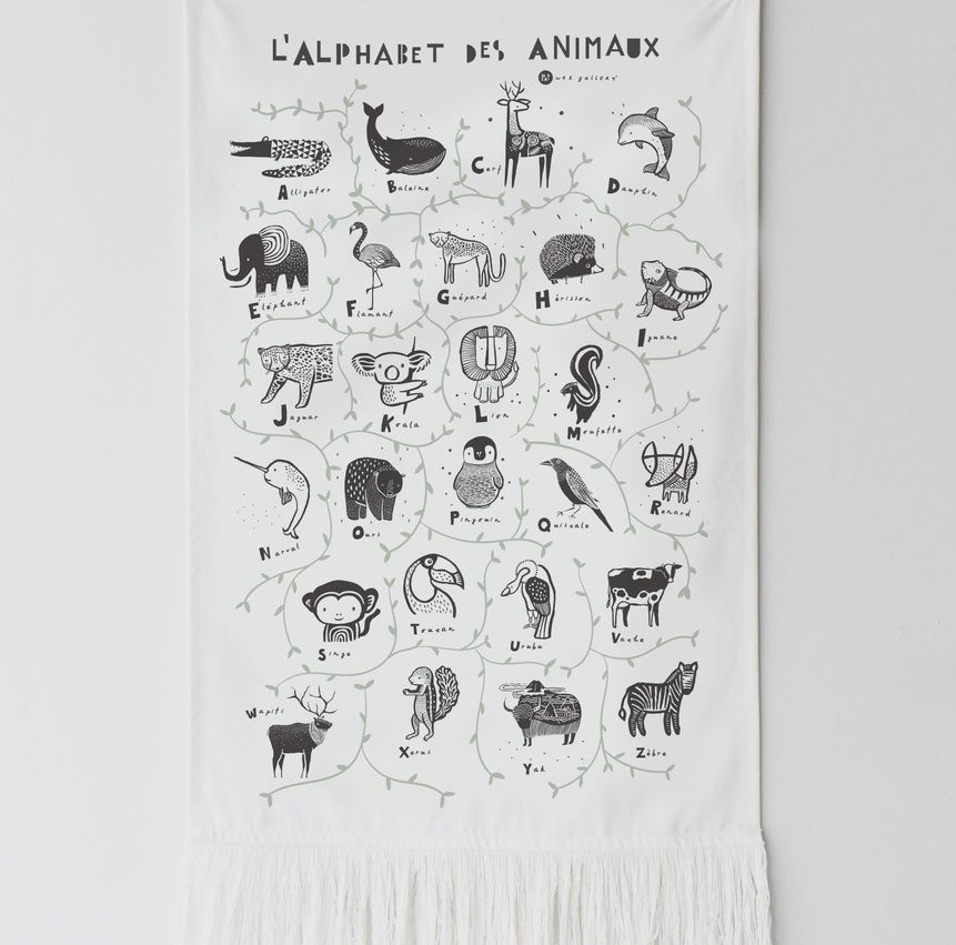 L'alphabet des Animaux French Edition Tapestry