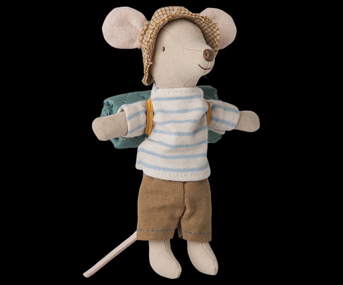 Hiker Mouse - Big Brother (white/ blue striped shirt, tan shorts)