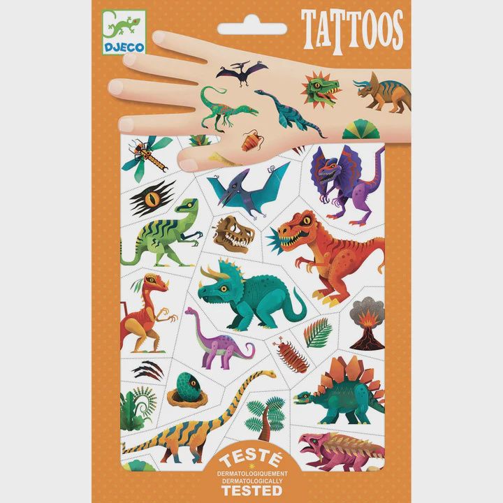 Temporary Tattoos - 2 Pack, Style: Dino Club