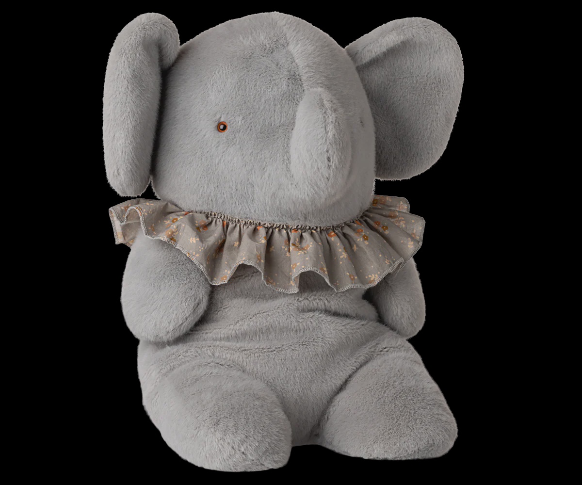 Elephant Plush, Big - Blue/Grey