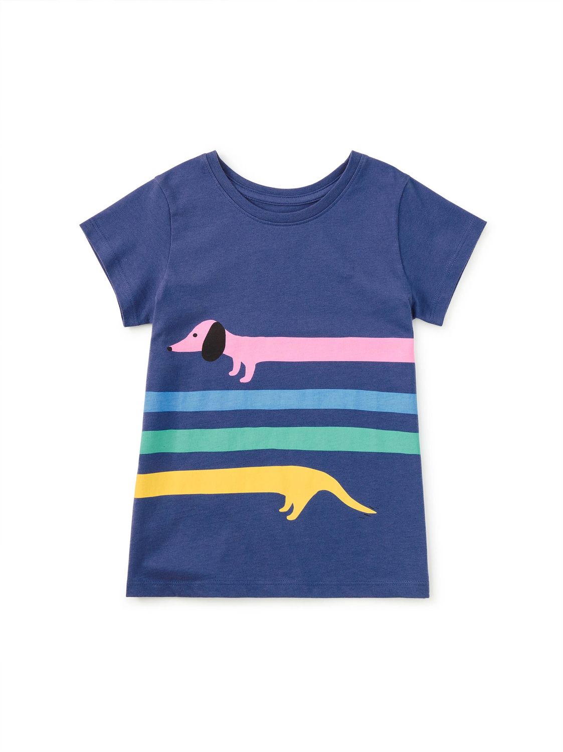 Double-Sided Graphic Tee - Rainbow Dachshund