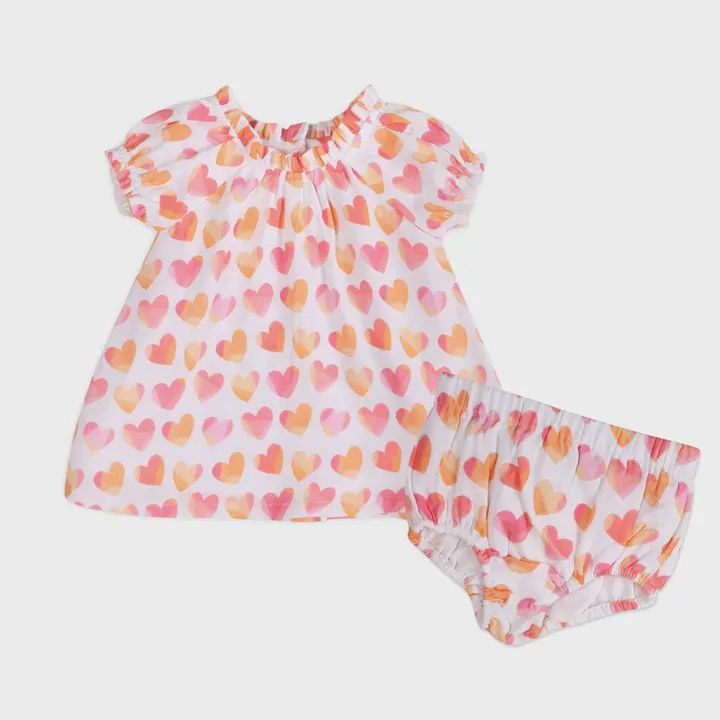 Hearts Baby Dress &amp; Bloomer